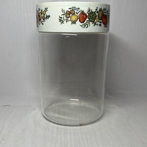 Vintage Pyrex Corning Ware Spice Of Life Stackable Glass Canister & Lid 7.5”